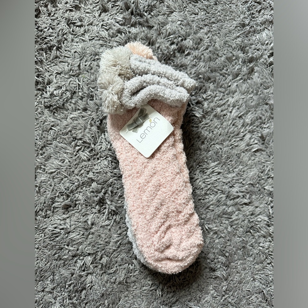 Lemon Fluffy Socks